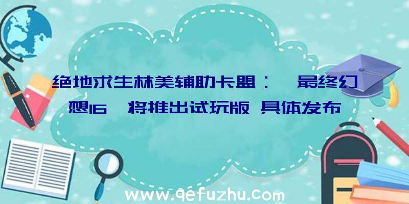 绝地求生林美辅助卡盟：《最终幻想16》将推出试玩版